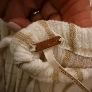 Free People Cream and Tan textured maxi thin-strapped dress